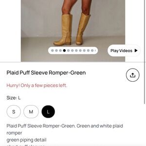 These Three Boutique- Plaid Puff Sleeve Romper